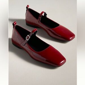 NWT Vagabond Dalia Patent Leather Mary Jane Flat in Burgundy Size 10